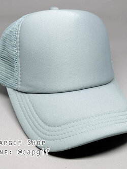 หมวกแก๊ปตาข่ายสีเทาล้วน