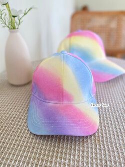 หมวกแก๊ปพาสเทลไซส์เด็ก หมวกเด็กสีรุ้ง