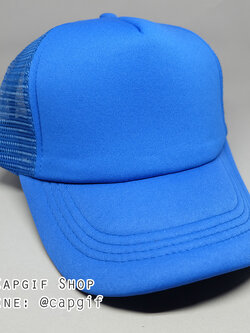 หมวกแก๊ปตาข่ายสีน้ำเงินล้วน