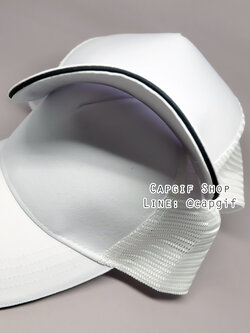 หมวกแก๊ปตาข่ายสีขาวล้วนปีกแซนวิช