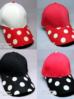 หมวกแก๊ปลายจุด หมวกผ้าคอตตอนทรงสวย ใส่สบายหมวกมีให้เลือกหลากหลายสีค่ะ