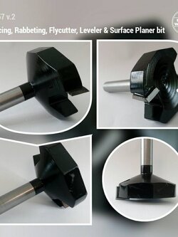 SIT Tool RC2257v2 - ดอกเร้าเตอร์ปรับหน้าไม้ - Surfacing, Rabbeting, Flycutter, Leveler & Surface Planer Bit RC-2257 v.2
