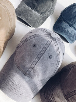 หมวกแก๊ปผ้ายีนส์ฟอก หมวกผ้าฟอกทรงสวย