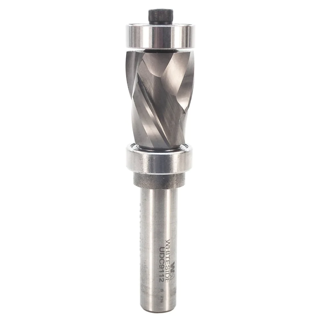 WHITESIDE UDC9112 Ultimate Trim Combination 1/2"Shank, 7/8"Cutting Diameter, 1-1/8"Cutting Length - ดอกเร้าเตอร์เกลียวกัดขอบไม้ชนิดคาร์ไบด์ทั้งแท่งแบบผสม ลูกปืนบนและล่าง แกน 1/2" Whiteside รุ่น UDC9112 (Made in U.S.A.)