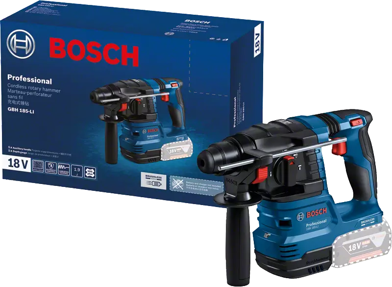 BOSCH GBH 185-LI Cordless Brushless Rotary Hammer Drill - สว่านโรตารี่กระแทกไร้สาย มอเตอร์ไร้แปรงถ่าน SDS-plus Li-Ion 18V รุ่น GBH 185-Li
